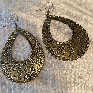 Enormous Bronze-tone  Earrings